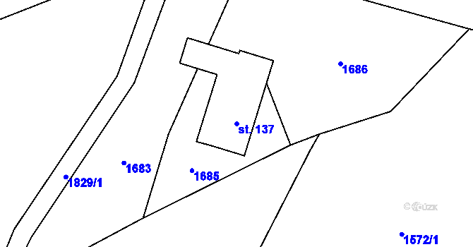 Parcela st. 137 v KÚ Vyšní Lhoty, Katastrální mapa