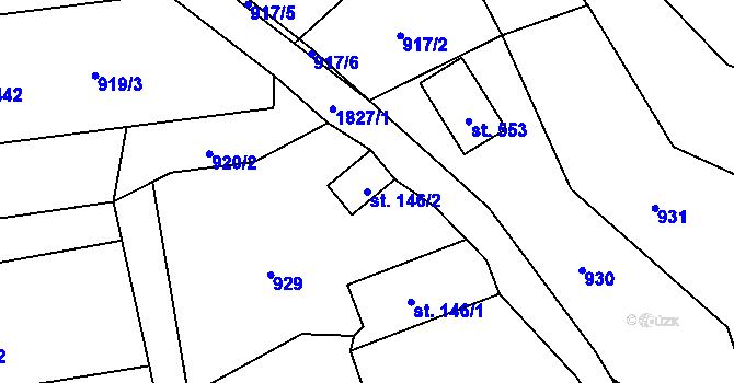 Parcela st. 146/2 v KÚ Vyšní Lhoty, Katastrální mapa