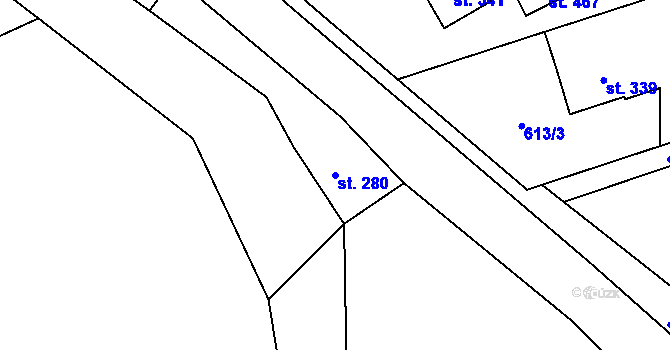 Parcela st. 280 v KÚ Vyšní Lhoty, Katastrální mapa
