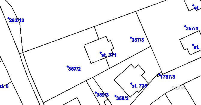Parcela st. 371 v KÚ Vyšní Lhoty, Katastrální mapa