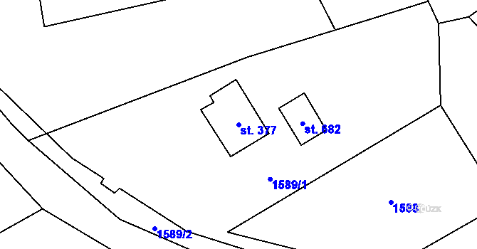 Parcela st. 377 v KÚ Vyšní Lhoty, Katastrální mapa