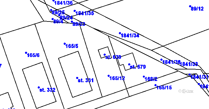 Parcela st. 639 v KÚ Vyšní Lhoty, Katastrální mapa