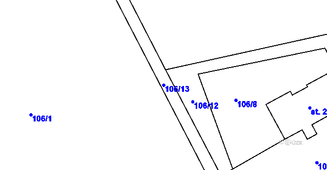 Parcela st. 106/13 v KÚ Vyšní Lhoty, Katastrální mapa