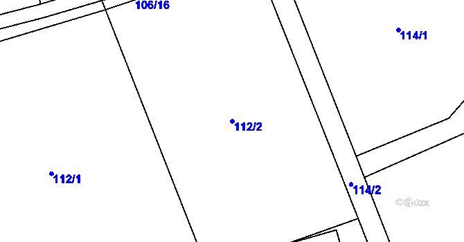 Parcela st. 112/2 v KÚ Vyšní Lhoty, Katastrální mapa