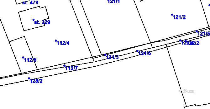 Parcela st. 121/3 v KÚ Vyšní Lhoty, Katastrální mapa