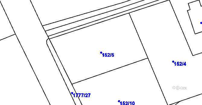 Parcela st. 152/5 v KÚ Vyšní Lhoty, Katastrální mapa