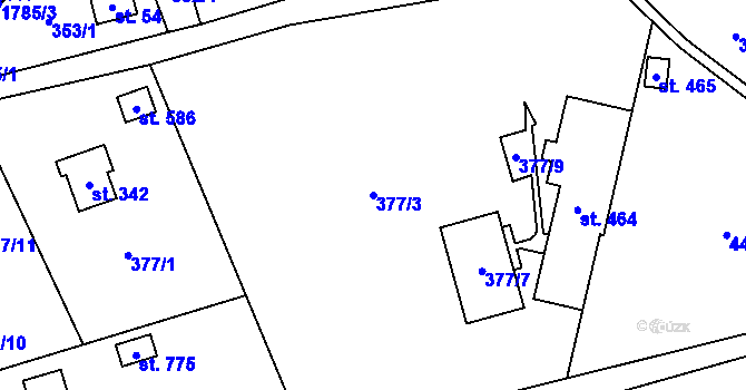 Parcela st. 377/3 v KÚ Vyšní Lhoty, Katastrální mapa