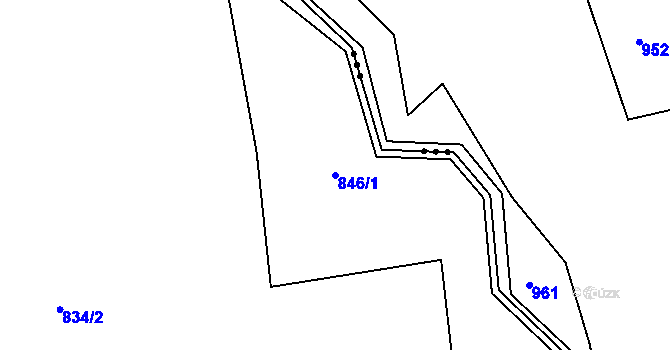 Parcela st. 846/1 v KÚ Vyšní Lhoty, Katastrální mapa