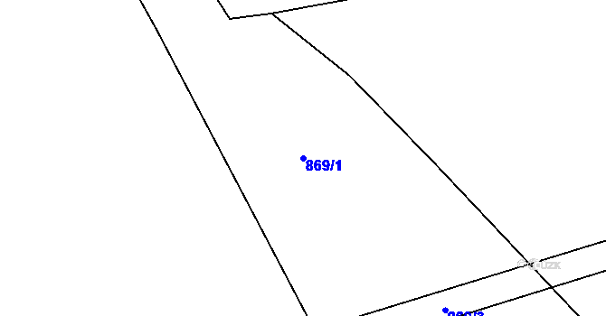 Parcela st. 869/1 v KÚ Vyšní Lhoty, Katastrální mapa