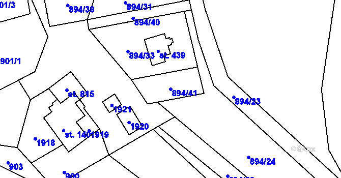 Parcela st. 894/41 v KÚ Vyšní Lhoty, Katastrální mapa