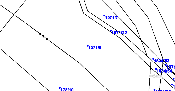Parcela st. 1071/6 v KÚ Vyšní Lhoty, Katastrální mapa