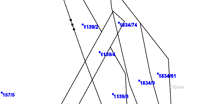 Parcela st. 1139/4 v KÚ Vyšní Lhoty, Katastrální mapa