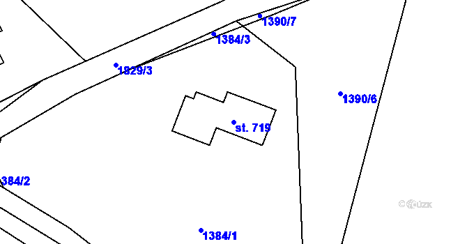 Parcela st. 719 v KÚ Vyšní Lhoty, Katastrální mapa
