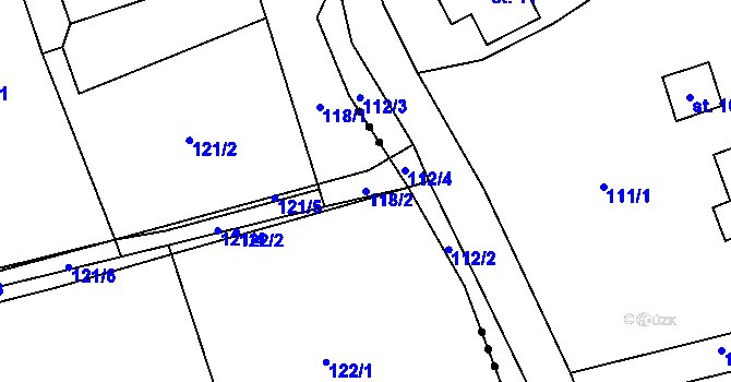Parcela st. 118/2 v KÚ Vyšní Lhoty, Katastrální mapa
