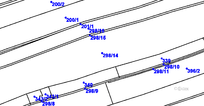 Parcela st. 298/14 v KÚ Vyšní Lhoty, Katastrální mapa