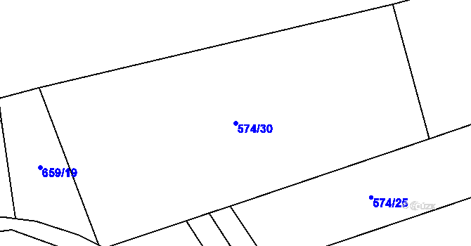 Parcela st. 574/30 v KÚ Vyšní Lhoty, Katastrální mapa