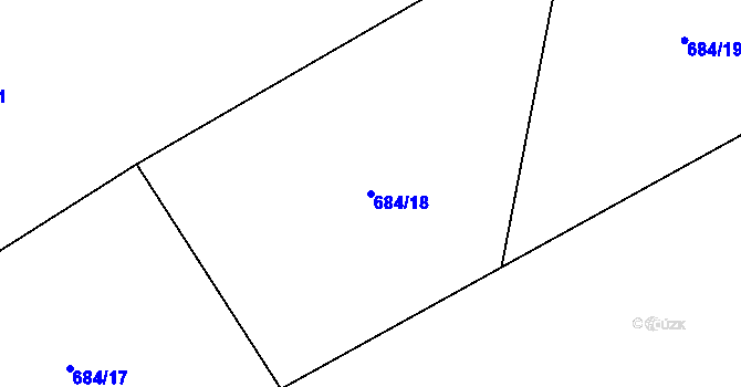 Parcela st. 684/18 v KÚ Vyšní Lhoty, Katastrální mapa