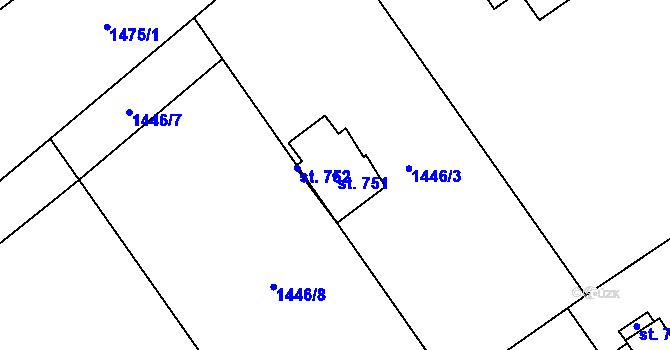 Parcela st. 751 v KÚ Vyšní Lhoty, Katastrální mapa