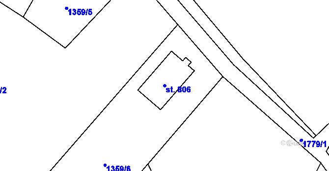 Parcela st. 806 v KÚ Vyšní Lhoty, Katastrální mapa