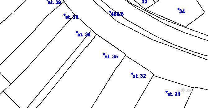 Parcela st. 35 v KÚ Výšovice, Katastrální mapa
