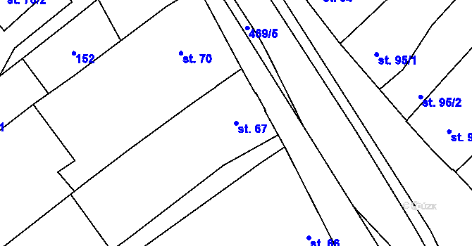 Parcela st. 67 v KÚ Výšovice, Katastrální mapa