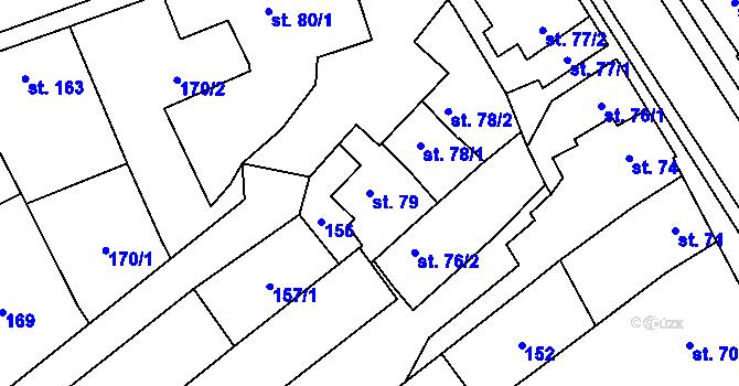 Parcela st. 79 v KÚ Výšovice, Katastrální mapa
