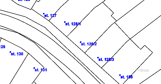 Parcela st. 128/2 v KÚ Výšovice, Katastrální mapa