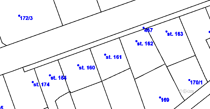 Parcela st. 161 v KÚ Výšovice, Katastrální mapa