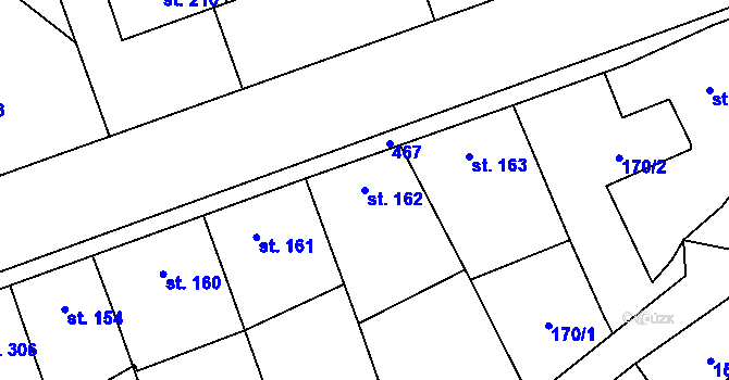 Parcela st. 162 v KÚ Výšovice, Katastrální mapa