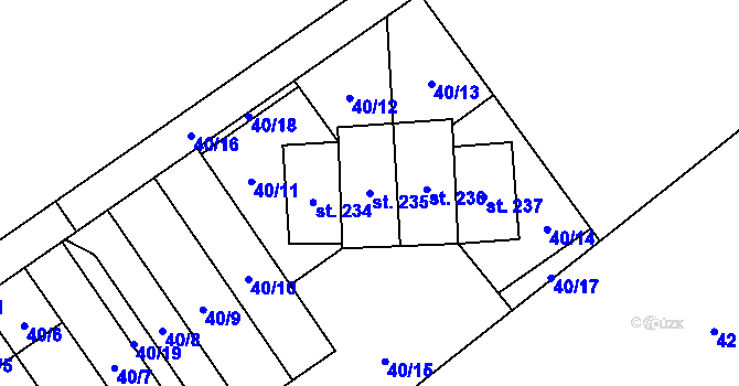 Parcela st. 235 v KÚ Výšovice, Katastrální mapa