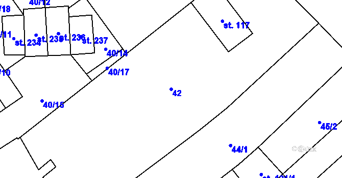 Parcela st. 42 v KÚ Výšovice, Katastrální mapa