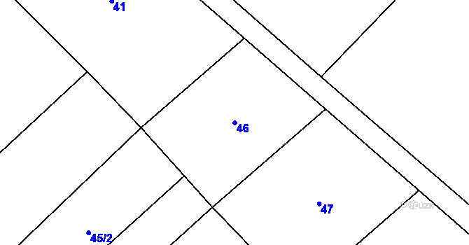 Parcela st. 46 v KÚ Výšovice, Katastrální mapa