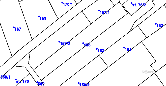 Parcela st. 155 v KÚ Výšovice, Katastrální mapa
