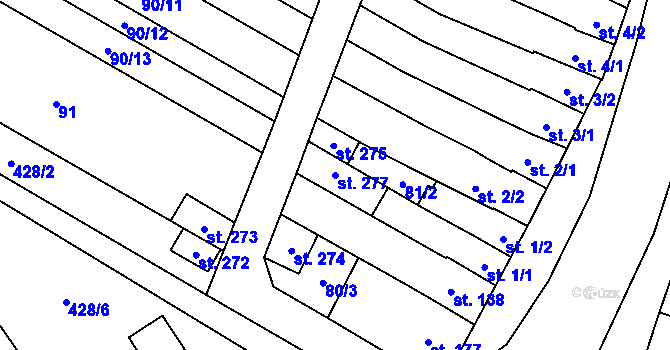 Parcela st. 277 v KÚ Výšovice, Katastrální mapa