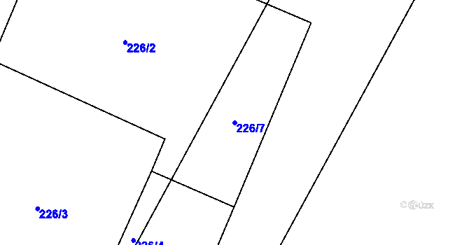 Parcela st. 226/7 v KÚ Výšovice, Katastrální mapa