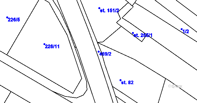 Parcela st. 469/2 v KÚ Výšovice, Katastrální mapa