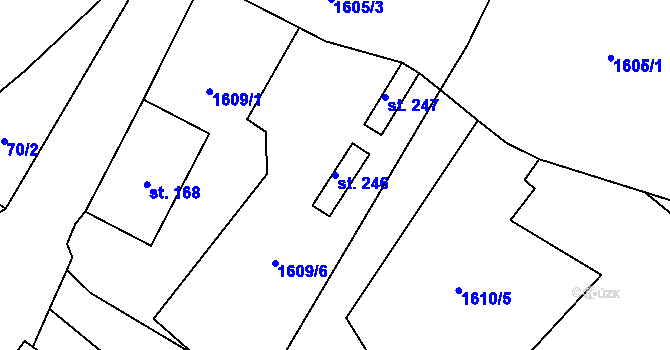 Parcela st. 246 v KÚ Studánky u Vyššího Brodu, Katastrální mapa