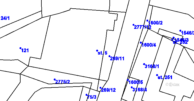 Parcela st. 5 v KÚ Studánky u Vyššího Brodu, Katastrální mapa