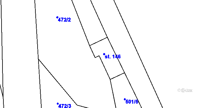 Parcela st. 146 v KÚ Studánky u Vyššího Brodu, Katastrální mapa