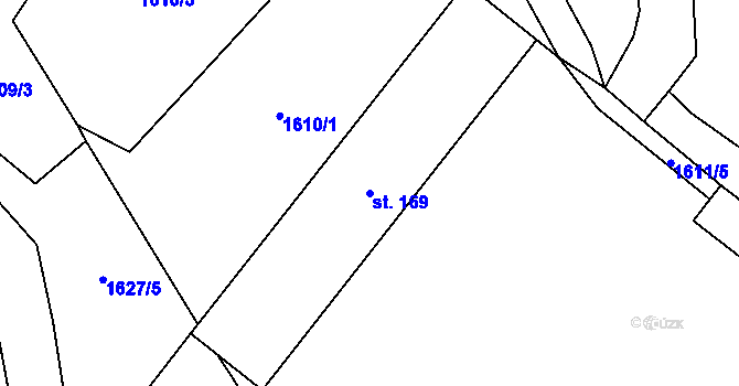 Parcela st. 169 v KÚ Studánky u Vyššího Brodu, Katastrální mapa