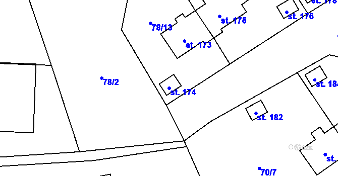 Parcela st. 174 v KÚ Studánky u Vyššího Brodu, Katastrální mapa