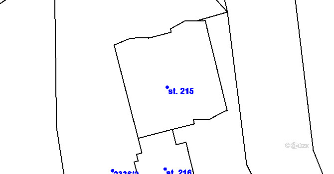 Parcela st. 215 v KÚ Studánky u Vyššího Brodu, Katastrální mapa