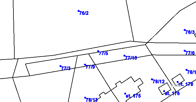 Parcela st. 77/5 v KÚ Studánky u Vyššího Brodu, Katastrální mapa