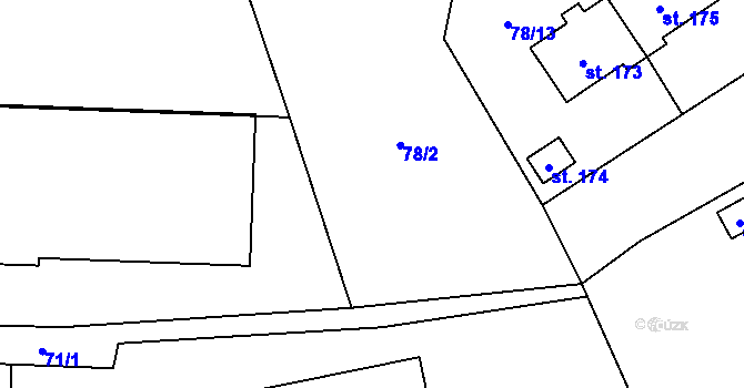 Parcela st. 78/2 v KÚ Studánky u Vyššího Brodu, Katastrální mapa