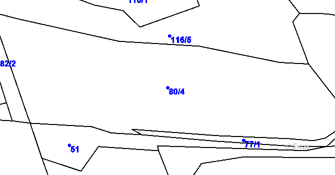 Parcela st. 80/4 v KÚ Studánky u Vyššího Brodu, Katastrální mapa