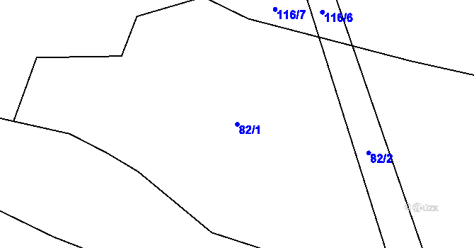 Parcela st. 82/1 v KÚ Studánky u Vyššího Brodu, Katastrální mapa