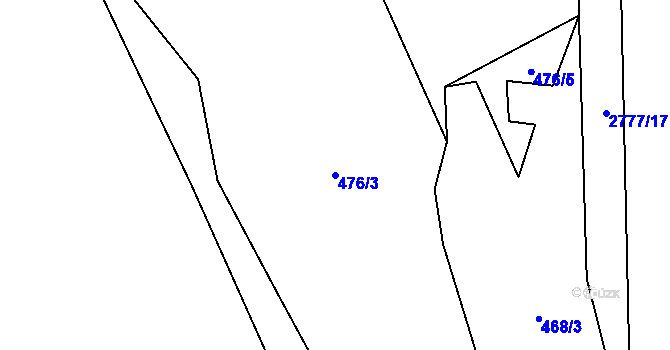 Parcela st. 476/3 v KÚ Studánky u Vyššího Brodu, Katastrální mapa