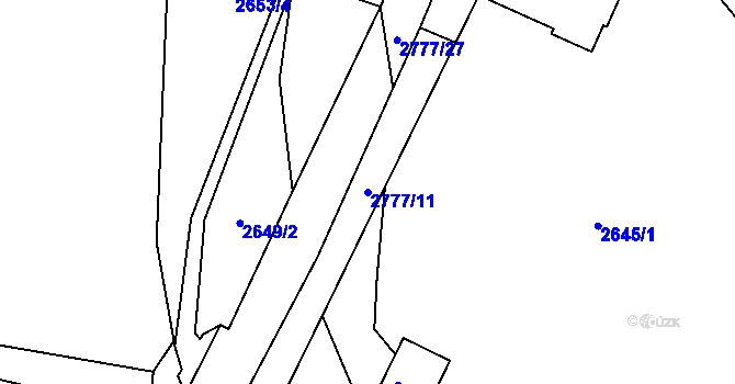 Parcela st. 2777/11 v KÚ Studánky u Vyššího Brodu, Katastrální mapa