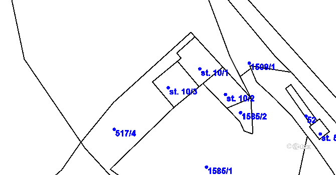 Parcela st. 10/3 v KÚ Herbertov, Katastrální mapa