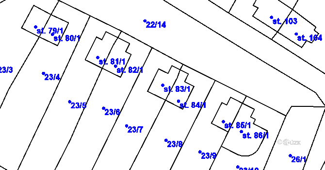 Parcela st. 83/1 v KÚ Herbertov, Katastrální mapa